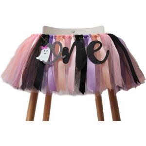 Halloween High Chair Banner for 1st Birthday - All Saints Party Supplies for Highchair Tutu Skirt, First One Pennant, Christian festival Birthday Decorations for Girls (All Saints)