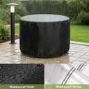 Round Patio Bar Height Table and Chair Cover 90 Inch, Outdoor Round Tall High Patio Table Cover for Patio Rounds Furniture, Patio Set Covers Waterproof Outdoor - 90 X 43 Inch, Black