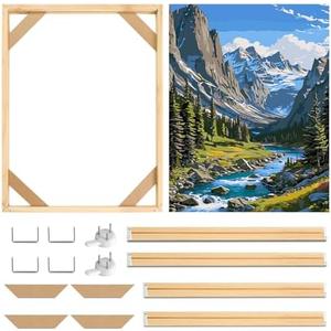 Set of 2 Pack, DIY Solid Wood Canvas Frame Kit 9.84 x13.77 Inch (25x35cm)-Easy to Assemble Canvas Stretching System Frame for 12x16inch Diamond Painting Frames