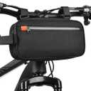 Bike Handlebar Bag Professional Waterproof Bike Crossbar Front Bag Bicycle Basket Frame Bags for Road Mountain Bicycle Outdoor Cycling Travel Hiking (Black - 2025 Multifunctional Style)