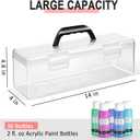 Vowcarol Acrylic Paint Storage Box, 30 Bottles Capacity Acrylic Paint Organizer for 2 fl. oz Bottles, Craft Organizer