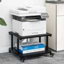 Natwind 2 Tier Laser Printer Stand,24''x20'' Under Desk Printer Cart, Black