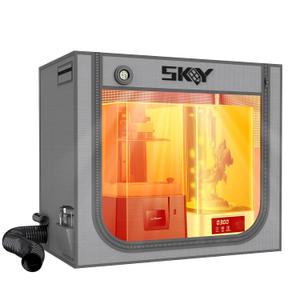 SKOUPHY Double Space Resin 3D Enclosure with Ventilation Kit LED Light, 3D Printer Vented Enclosure Tent Cover Iron Frame Eliminate Odors Isolate Noise for LCD Resin UV 3D Printer 33*18.9*28.7inch