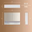 24x32 Bathroom Cabinet with Mirror, Wall Cabinet with 2 Mirrored Doors, Adjustable Shelf, Open Compartment, Wall-Mounted, White (Assembly Required), W32 x H24 2 Door