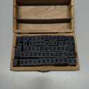 70Pcs Wooden Rubber Alphabet Letter Number Stamps, Rectangular, Capital & Lower Case, DIY Craft Card Making, Scrapbooking Supplies (Dark Wooden) (Reddish Brown)