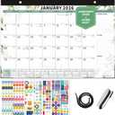 Ospelelf Desk Calendar 2026-2027, Magnetic Fridge Wall Calendar, 18 Month Monthly Large 17" X 12" Calendar Planner with Plastic Cover, January 2026 - June 2027 Green Plant