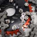 CHANGCHENG 420 Chain 40T Split Sprocket 7075 Aluminum Universal for Coleman CT200U BT200X 212cc 196cc 6.5hp 5.5hp Mini Bike & Go Karts Inner Black and Outer Red