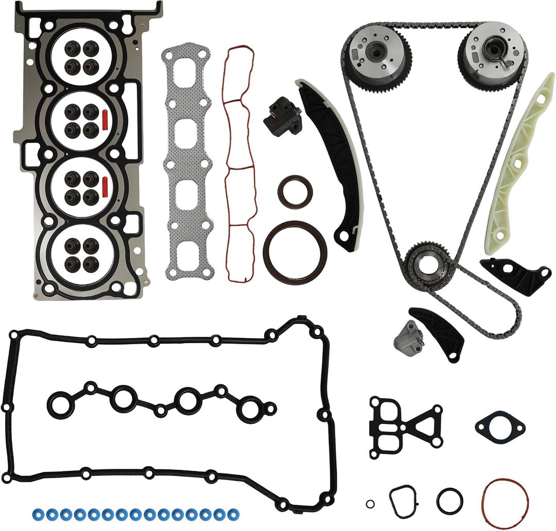 2.4L Engine Timing Chain Kit w/VVT Gear Sprocket & HGS167 Head Gasket Set Fit For Chrysler 200 Sebring Dodge Journey Avenger Caliber Jeep Compass Patriot 2.0L 2.4L 2007-2017 4884868AB 5047021AA