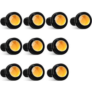 Eagle Eye LED 18mm 12V 9W High Power Car Motorcycle Daytime Running DRL Bumper Fog Light Backup Light Clearance Marker Lights Waterproof-10pcs,Amber