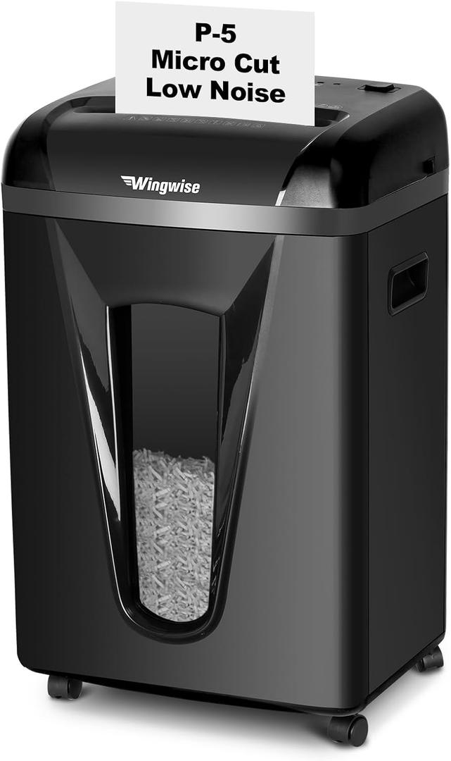 P-5 Paper Shredder, 9 Sheets High-Security Micro-Cut Shredder, 2.4m/min High-Speed Shredding, 5.8 Gallon Bin, CD/Credit Card Shredder with Anti-Jam & Dual Modes