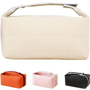 Travel Makeup Bag, Waterproof Canvas Cosmetic Bag Make Up Organizer Case for Women, Large Toiletry Bag Skincare Pouch for Toiletries Accessories Brushes