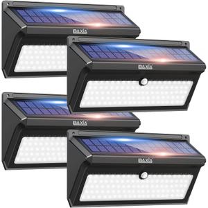 Solar Lights Outdoor, Wireless 100 LED Solar Motion Sensor Lights Waterproof Security Wall Lighting Outside for Front Door, Backyard, Steps, Garage, Garden (2000LM, 4PACK)