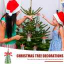 Soulchen 8 Set Christmas Tree Sequin Decoration Kits Christmas Tree Decoration Craft Ornament Included Cone Polystyrene Nails Sequins Ribbon for Make Your Own Sequin Tabletop Centerpiece Decor