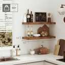 Vivelove Floating Shelves for Wall, 24 inch Wall Shelves for Bathroom Bedroom, Living Room, Kitchen, Office, Rustic Farmhouse Shelf Decor with Invisible Bracket, 24x9x1.6, Set of 2, Rustic Brown, 24Wx9.1Dx1.6H