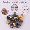 Foldable Metal End Fasteners Crimp with Cylindrical Openings Leather Rope Clips for Jewelry Making, Bags Caps DIY Crafts 200pcs 8mm (Black-200Pcs)