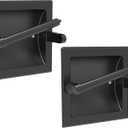 Toilet Paper Holder 2 Pack, Recessed Pivoting Toilet Paper Holder Wall Mount Stainless Steel for Large Rolls in Bathroom (Matte Black)