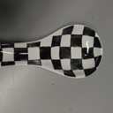 Checkered Spoon Rest for Kitchen Counter - Cooking Spoon Holder for Stove Top - Large Utensil Spatula Spoon Rest - Cute Kitchen Gadgets Gift for Housewarmings - Distressed Checkerboard Black and White