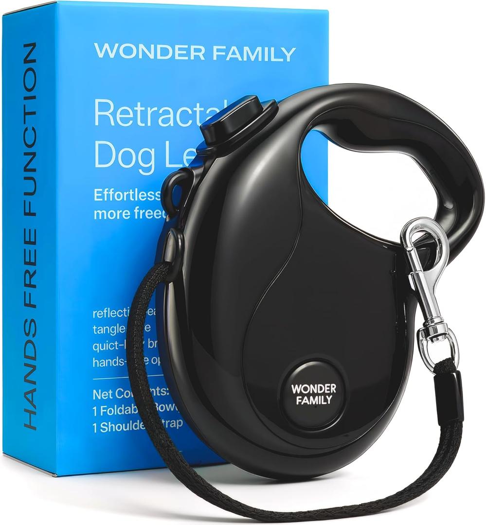 Retractable Dog Leash for Medium Dogs up to 55 lbs  17ft Long Hands Free Lead for Dogs  Reflective Heavy Duty Puppy Leash and Waist Dog Leashes for Training, Running, Outside  Correa para Perros