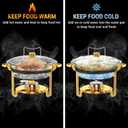 Keyoxy Chafing Dishes for Buffet 5 Qt Food Warmers 4 PACK (Gold-Glass)