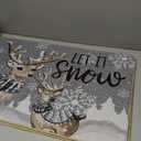 Artoid Mode Xmas Trees Deer Snowflakes Christmas Kitchen Mats Set of 2, Winter Home Decor Low-Profile Kitchen Rugs for Floor - 17x29 and 17x59 Inch (Silver)