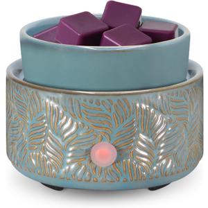 Electric Wax Melt Warmer 4-in-1 Candle Warmer for Scented Wax Melter Cute Ceramic Fragrance Wax Burner for Home Office Bedroom Deco Gift for Women Blue