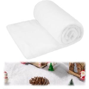 JOYIN Christmas Snow Blanket Roll (3x8 Ft,4 Pcs) for Christmas Decorations, Village Displays, Under The Xmas Tree-Thick White Soft and Fake Snow Cover for Holiday Decor and Winter Displays