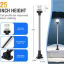 25 Inches Boat Stern Light Anchor Light, White Folding Rear Boat Running Lights, Waterproof Marine Navigation Lights for Boats LED for Small Boats (12-24V)