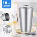 Ziliny 12 Pack 16oz Stainless Steel Cups Metal Pint Cup Tumbler Double Wall Vacuum Insulated Stackable Drinking Glasses for Beer Party Bar Travel Camping Home and Outdoor