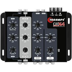 Taramps Crx4 Electronic 4 Way Crossover Rca Channels 8 Volts Rms Car Audio Processor Stereo Equalizer Great for Low/High with Bass Boost, Compact Size