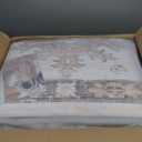 8x10 Area Rugs for Living Room, Stain Resistant Neutral Washable Rugs for Dining Rooms, Floral Vintage Non-Slip Thin Large Size Area Rug(Brown)