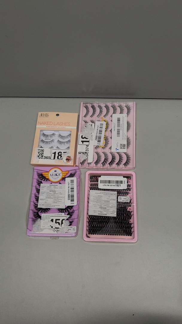 4-Pack random Lashes Box. DIY Eyelash Extensions 8-16MM D-Curly Lash Extensions Lash Clusters 80D Cluster Eyelashes DIY at Home by ALICE