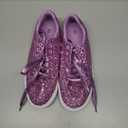 Jeekopeg Glitter Sparkly Fashion Sneakers Shoes Shiny Casual Shoes Bling Sequin Concert Low Cut Lace up Shoes (8 Women/6.5 Men, Light Purple Glitter)