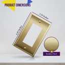 ENERLITES Decorator Switch or Outlet Metal Wall Plate, Stainless Steel Outlet Cover, Corrosion Resistant, Size 1-Gang 4.50" x 2.76", Stainless Steel 201, 7731-BB, Brushed Brass, Gold