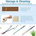 hygger 6-in-1 Long Aquarium Aquascaping Tools Kit, Color Stainless Steel Premium Aquatic Plant Tweezers Scissors Spatula Kit Comes with 1 Tool Holder and 1 Cleaning Cloth, for Fish Tank Starters