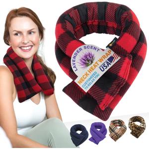 SunnyBay Microwave Heating Pad, Microwavable Heated Neck and Shoulder Wrap, Soothing Weighted Moist Heat or Ice Pack with Flaxseed and Lavender, 26x5 Inches, 2.5 lbs, Buffalo