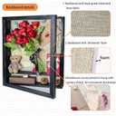 Black Shadow Box Frame 16x20 Shadow Box with Shelves 2.6" Interior Depth Memorial Shadow Box Display Case with Linen Back for Handicrafts,Picture Frames,Medals,Coins,Pins Collection and More