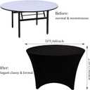 2 Pack 5FT Round Spandex Tablecloth 60" Round Elastic Table Cover Washable Wrinkle Resistant Fitted Table Cloth for Wedding Party Birthday Banquet Bar Events(Black)