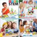 Educational Toys Building Blocks, 244 Pieces Electric Screwdriver DIY Building Toys for Boys and Girls, Educational Construction Building kit for Kids Ages 4 5 6 7 8 9 10 Year Old