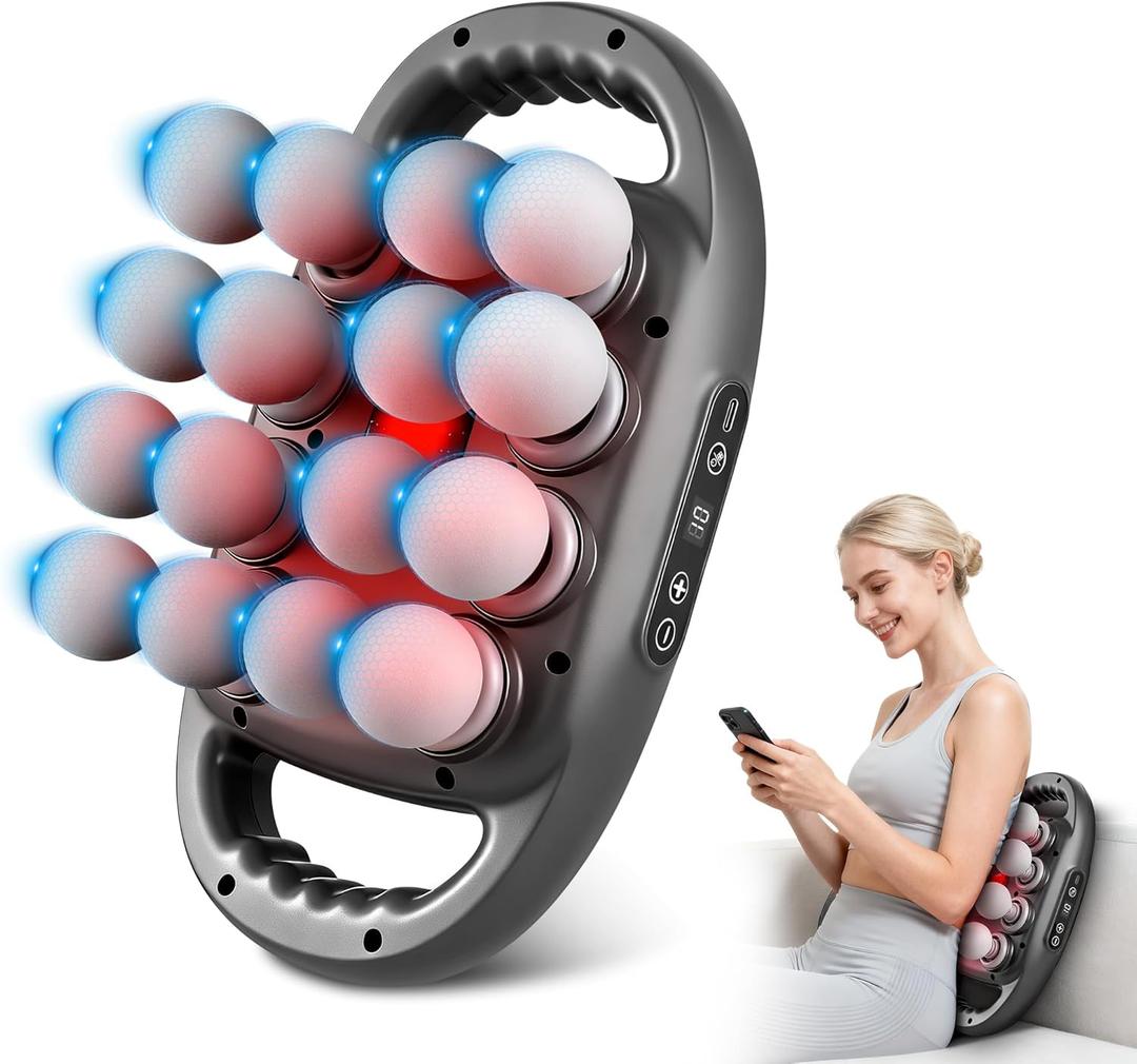16-Head Massage Gun Set, Deep Tissue Massager with 9 Modes & Levels, Muscle Massager Pain Relief, Percussion Massage Gun for Back/Shoulders/Legs/Waists (Black, 16-Head)