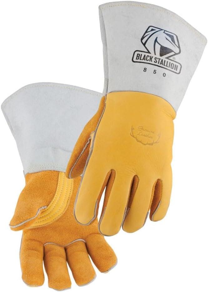 Revco 850L Flame Resistant Nomex Lined Elkskin Stick Welding Gloves L (Large (Pack of 1)) Yellow