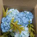 Artificial Flower Plants Mini Fake Hydrangea Flowers in Pot for Home Decor Party Wedding Office Patio Table Desk Decoration, Set of 4, Size: 3.3''(Diameter) x 5.5''(Tall)