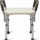Medline Bath Bench Shower Seat with Padded Armrests, Ideal for Bathtubs, Robust Support up to 350 lbs., Comfortable and Durable