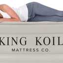 King Koil Luxury California King Air Mattress with Built-in Pump for Home, Camping & Guests - 20 King Size Inflatable Airbed Luxury Double High Adjustable Blow Up Mattress, Durable Waterproof (Beige)