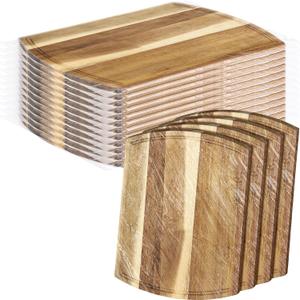 Patelai 12 Pack Large Cutting Boards Bulk Wooden Kitchen Chopping Boards for Crafts DIY Wedding Housewarming Gift(Acacia, 12 x 9 Inch)