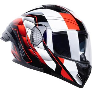 Full Face Modular Motorcycle Helmets Dual Visor Flip up DOT Approved Racing Street Bike Motocross Helmet for Adults (Large)