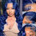 IWISH 13X6 Body Wave Lace Front Wigs Human Hair T Part Glueless Wigs Human Hair Wigs Pre Plucked Per Cut 220% Density Natural Blue Wig Body Wave Lace Front Wigs Human Hair Wigs For Black Women
