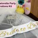 JETKONG 3 Pcs Bachelorette Party Decorations Bridal Shower Crown, Bride to Be Sash&Veil for Women Bachelorette Party Gifts, Bachelorette Party Supplies, Gifts, Favors (Silver)
