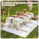 Novabright Picnic Kit Folding Picnic Table Extra Large Outdoor Boho Blanket Beige Table Runner Floor Pillow Covers Woven Cotton Oversize Washable for Camp Wedding(Cream White,Floor Cushions,10 Pcs)