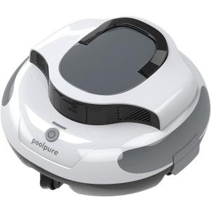 POOLPURE Cordless Robotic Pool Cleaner with Dual 30W Motors, 5000mAh Battery, 110-Min Runtime, 6000mAh Battery, Fine Debris & Algae Removal