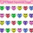Anditoy 24 PCS Valentines Cards with Heart Squeeze Toys Stress Balls for Valentines Day School Class Classroom Gifts Prizes Party Favors